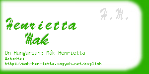 henrietta mak business card
