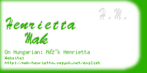 henrietta mak business card